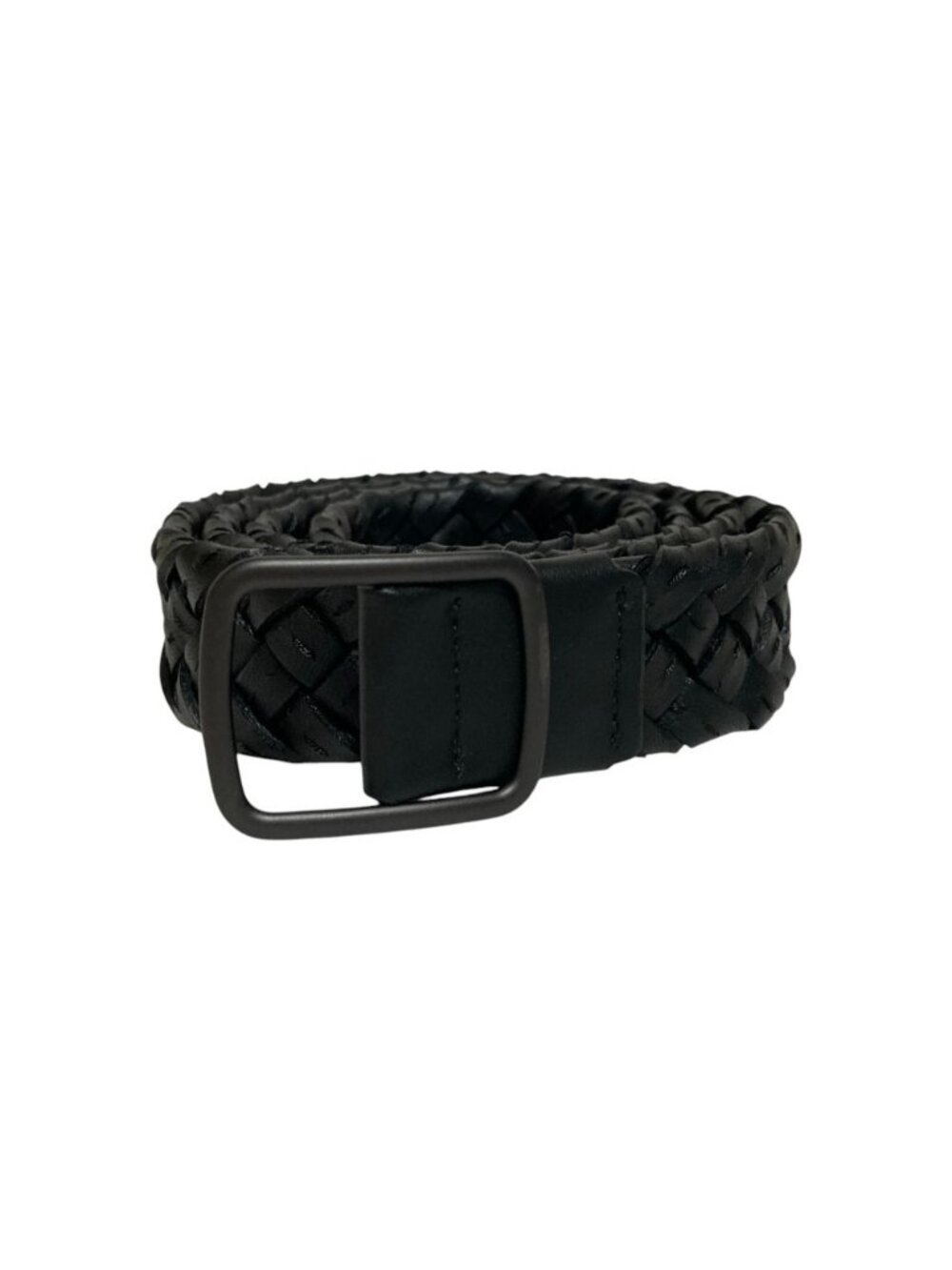 Bottega Veneta Intrecciato Leather Belt Black